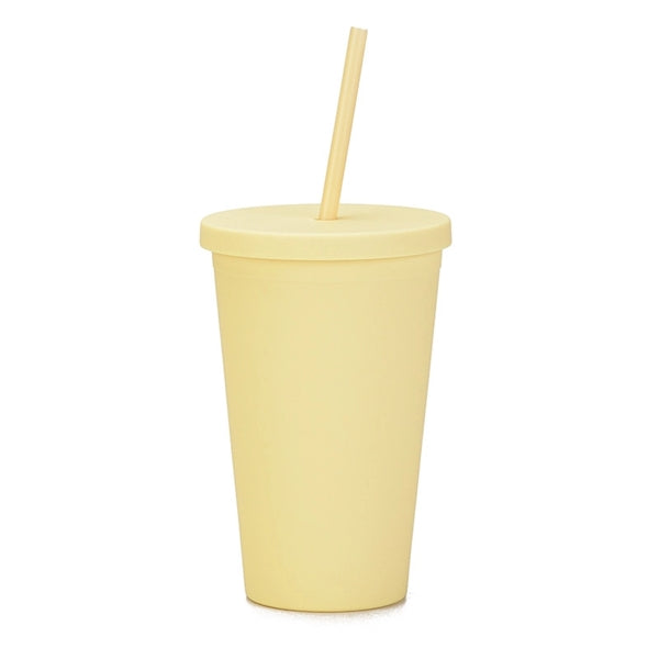 Plastic Tumbler with Straw