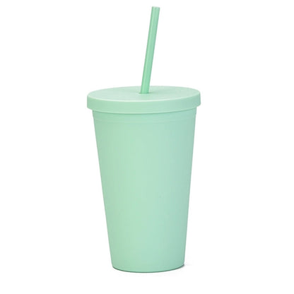 Plastic Tumbler with Straw