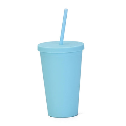 Plastic Tumbler with Straw