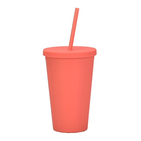 Plastic Tumbler with Straw