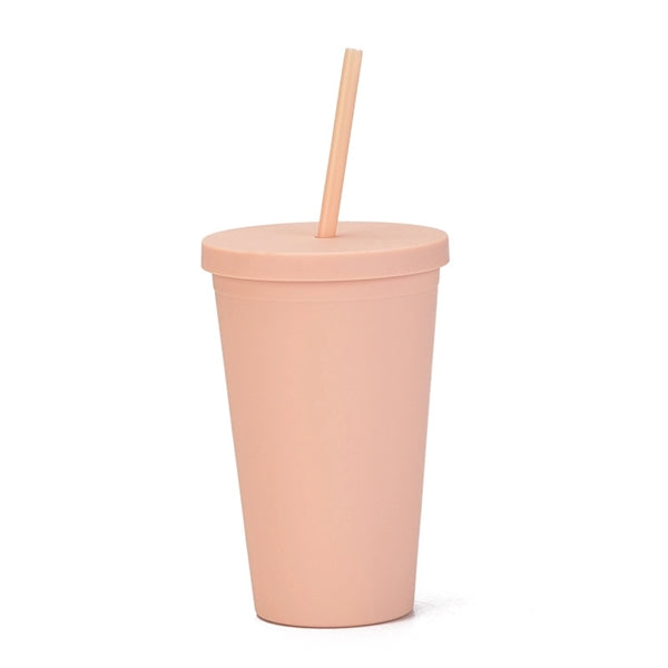Plastic Tumbler with Straw