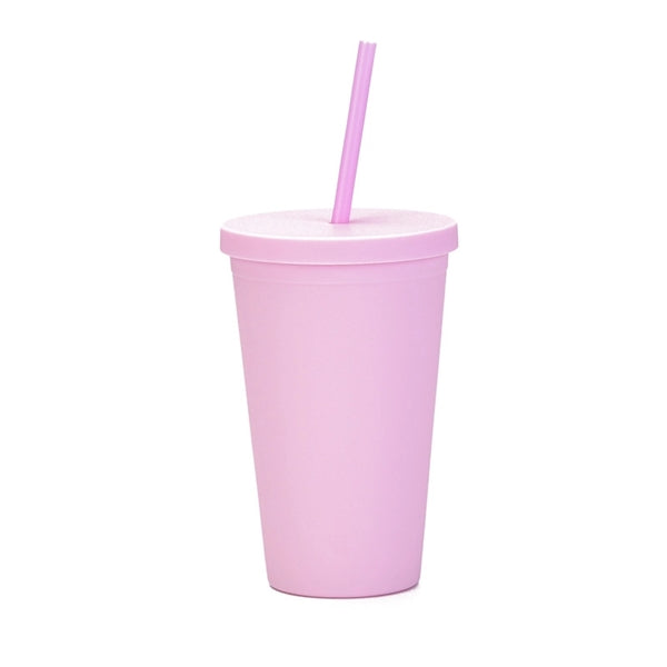 Plastic Tumbler with Straw