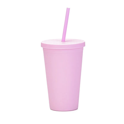 Plastic Tumbler with Straw