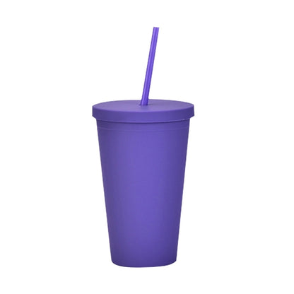 Plastic Tumbler with Straw