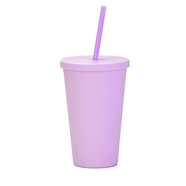 Plastic Tumbler with Straw