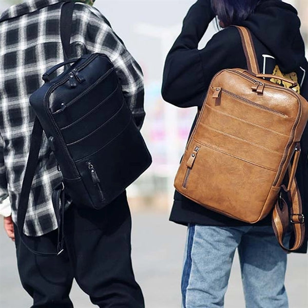 Usb Large Leather Backpack