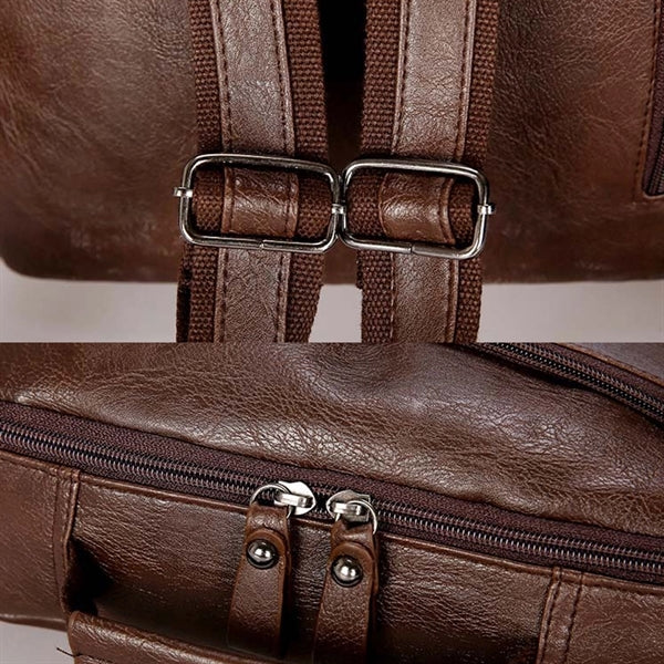Usb Large Leather Backpack