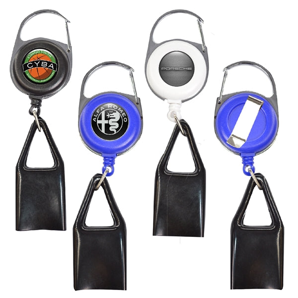 Pen Holder Round Carabiner Badge Reel w/ Belt clip