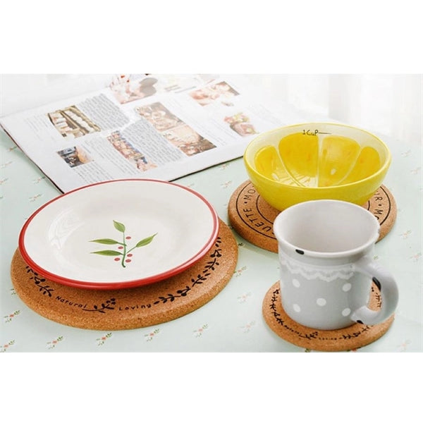 Round Cork 'n Velvet Coaster