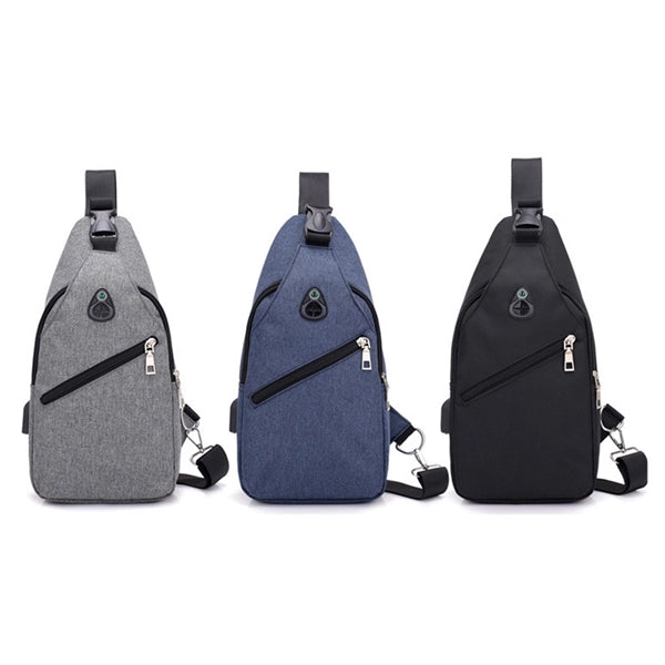 Sling USB Charging One Shoulder Crossbody Bag