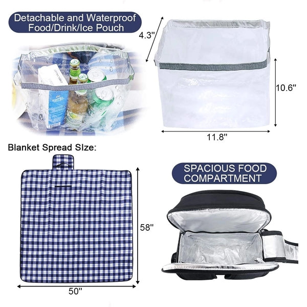 4-Person Picnic Basket Set With Blanket