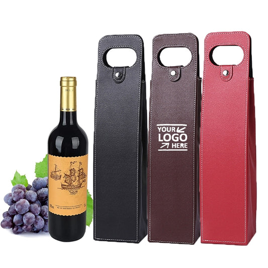 Leather Wine Tote Bag