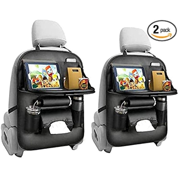 Car Rear Seat Storage Box With Foldable Dining Table Tray