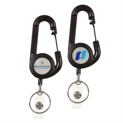 Round Carabiner Badge Reel w/ Keyring
