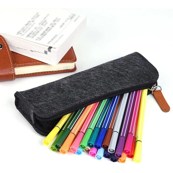 Felt Students Stationery Pouch Zipper Bag