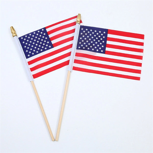 Handheld Wooden Stick American National Flag