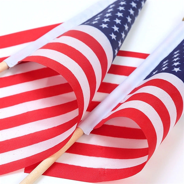 Handheld Wooden Stick American National Flag