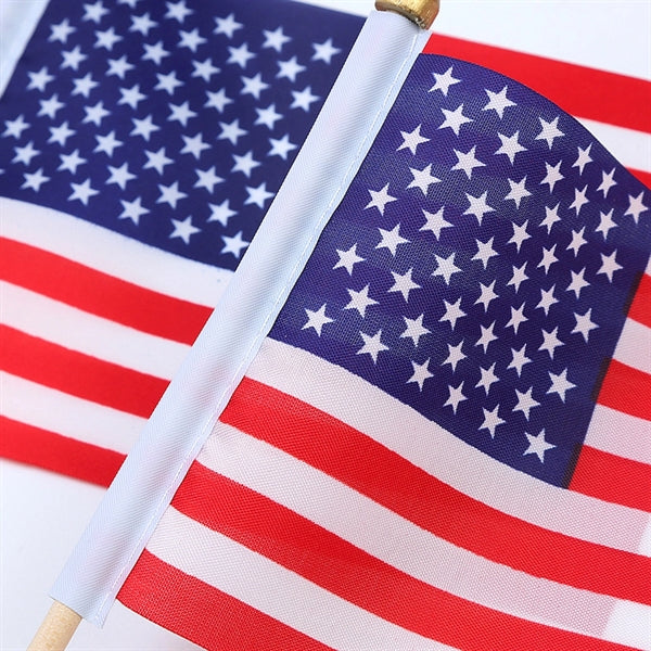 Handheld Wooden Stick American National Flag