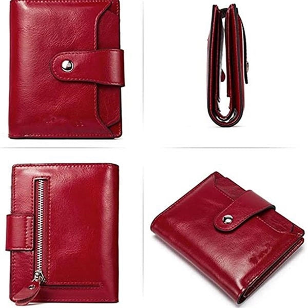 Small Bifold Zipper Pocket Wallet Card Case Purse