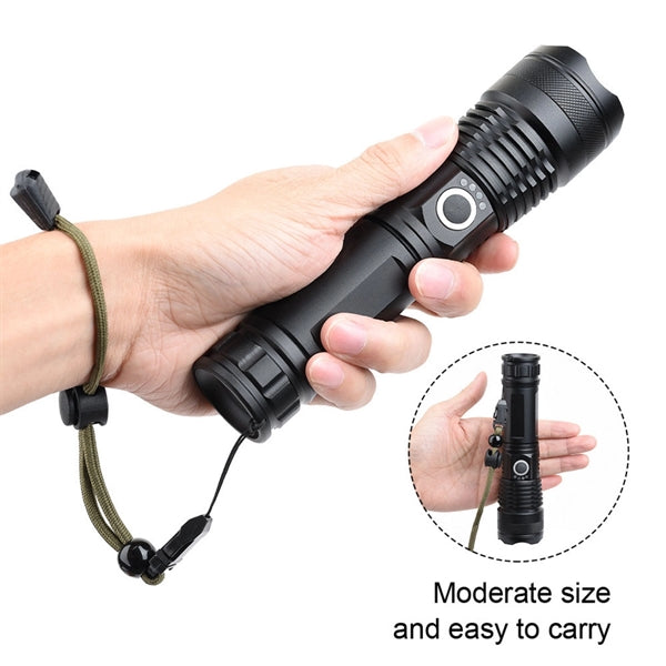Xhp50 Retractable Flashlight Strong Light
