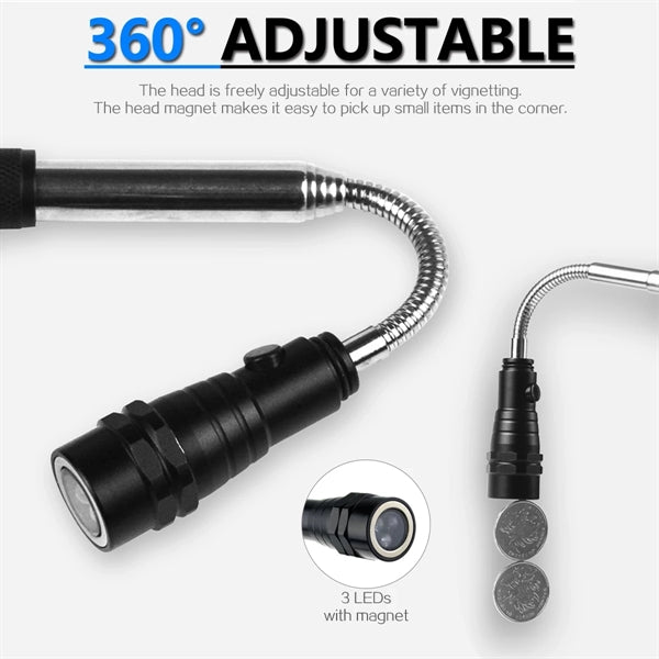 Magnetic Torch Extendable Pick Up Flashlight Stick