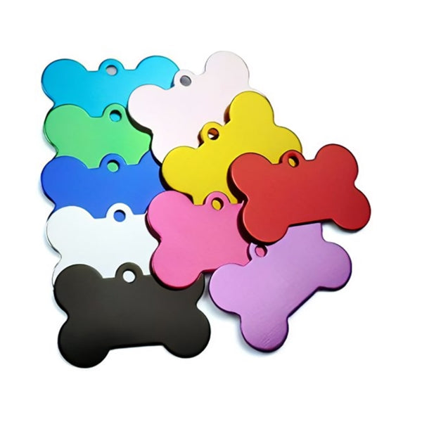 Double Sided Blank Alloy Bone Shape Pet ID Tag