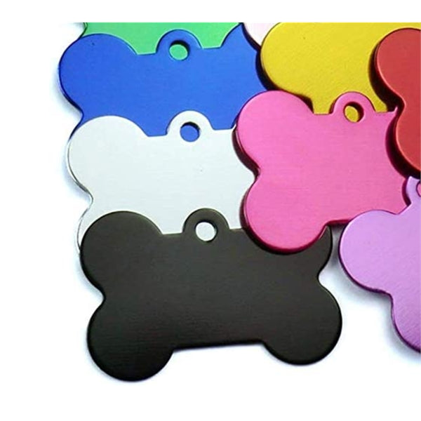 Double Sided Blank Alloy Bone Shape Pet ID Tag