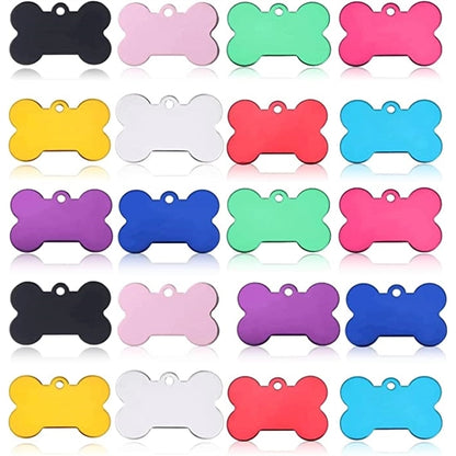 Double Sided Blank Alloy Bone Shape Pet ID Tag
