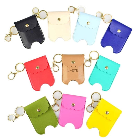 Leather Hand Sanitizer Holder With Keychain