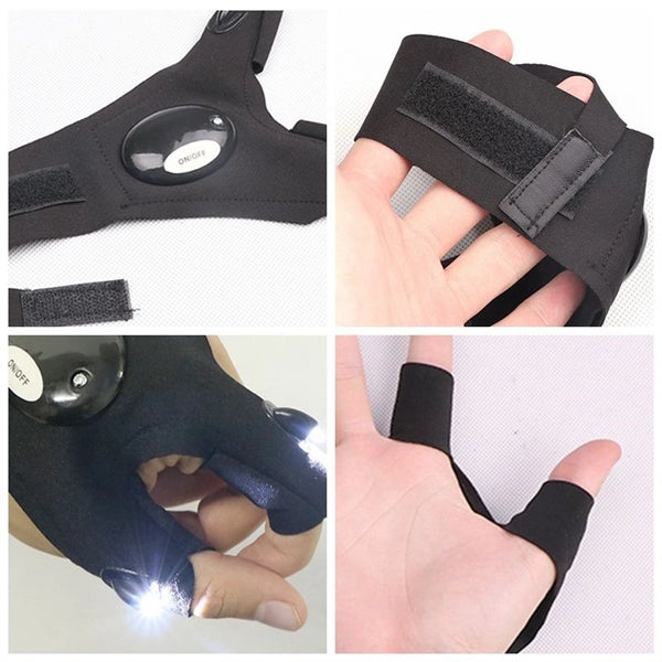 LED Gloves with Waterproof Lights