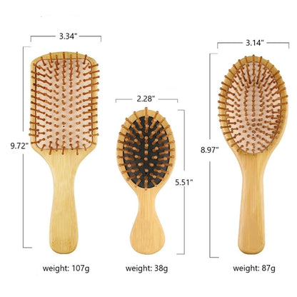 Natural Bamboo Comb Hairbrush Set