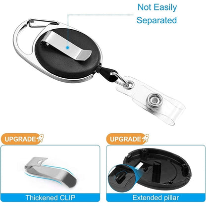 Carabiner Reel Clip Id Card Retractable Badge Holder