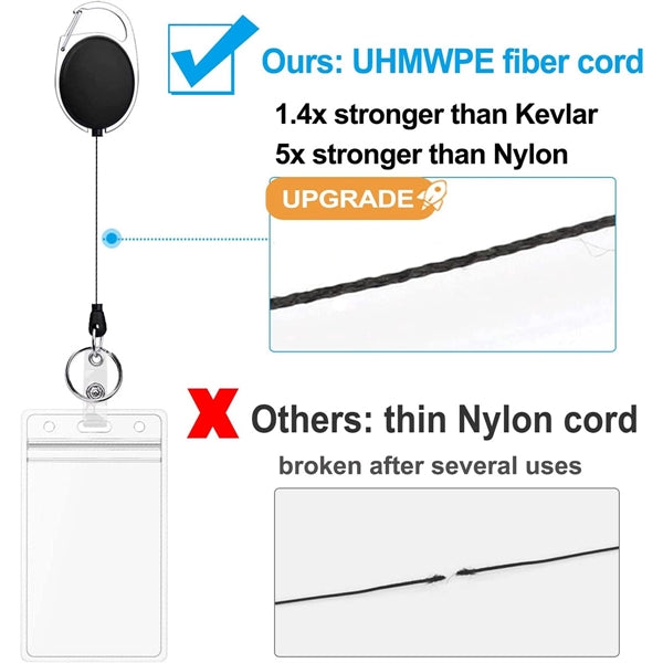 Carabiner Reel Clip Id Card Retractable Badge Holder
