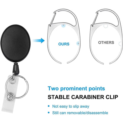 Carabiner Reel Clip Id Card Retractable Badge Holder