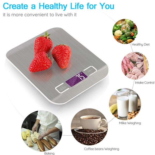 Stainless Steel Digital Kitchen Scale With Lcd Display
