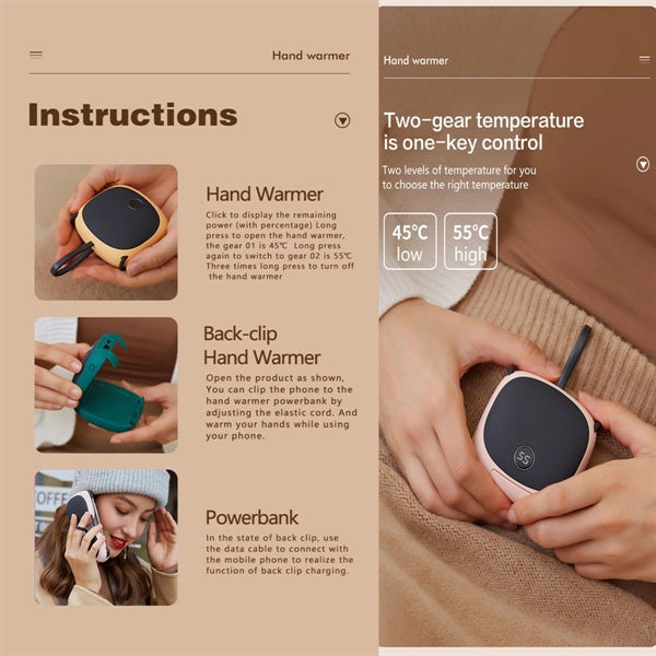 Hand Warmer And Power Bank 5000Mah
