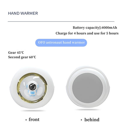 Astronaut Rechargeable Hand Warmer With Night Light
