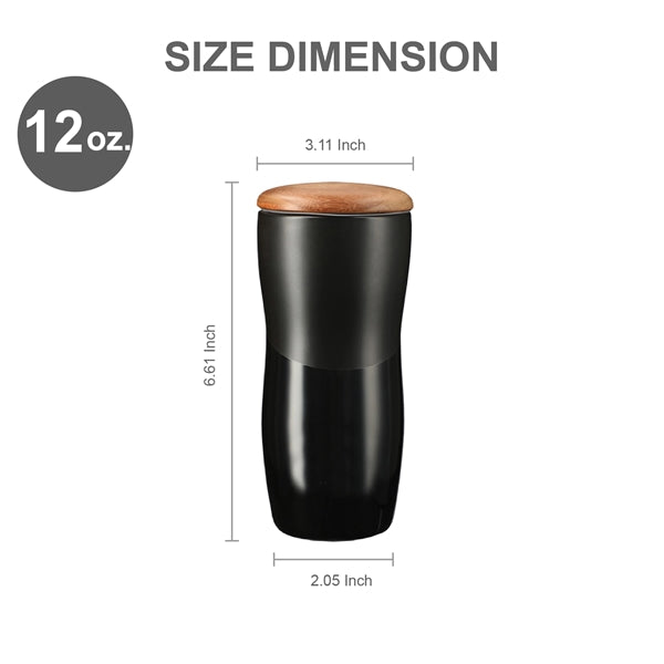 12 oz. Ceramic Easy-Grip Tumbler w/ Lid