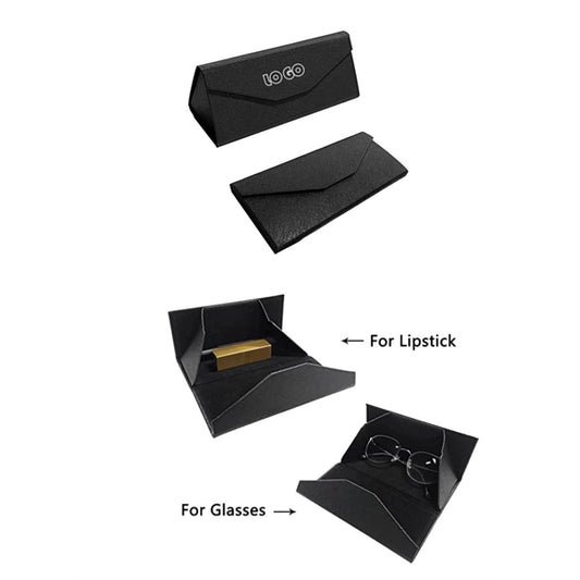 Foldable Triangle PU Leather Sunglass Case