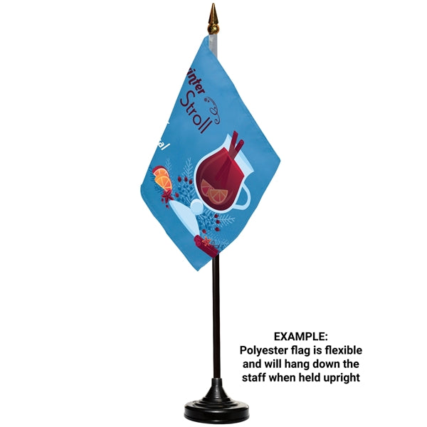 4" x 6" Double Sided Stick Flag with Black Plastic Base