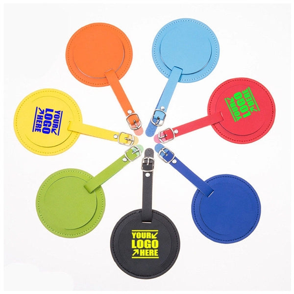 Pu Leather Round Baggage Tag