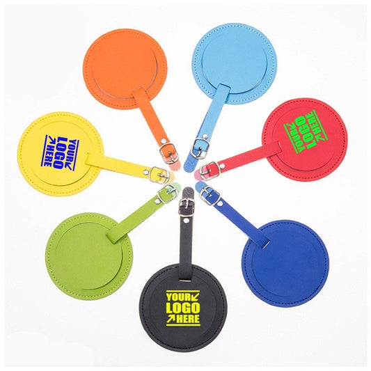 Pu Leather Round Baggage Tag