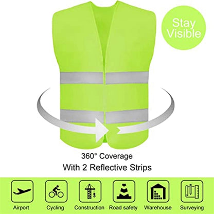 Safety Construction Vest with 2 Reflective Strips