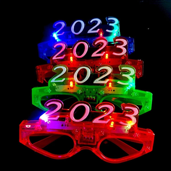 2023 LED Flashing Shutter Glasses Happy New Year/ Party Eye