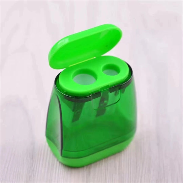 Manual Double Holes Pencil Sharpeners with Lid