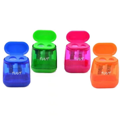 Manual Double Holes Pencil Sharpeners with Lid