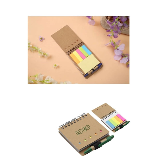 Mini Kraft Spiral Notepad with Pen