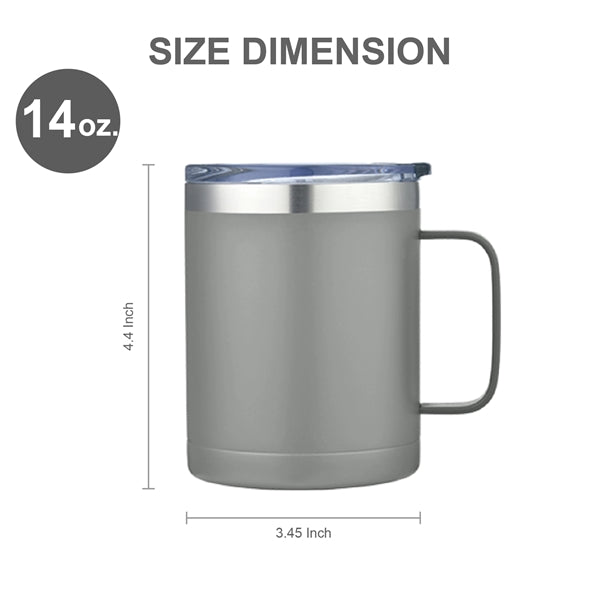 14 oz. Travel Stainless Vacuum Insulated Sweat-proof w/ Lid
