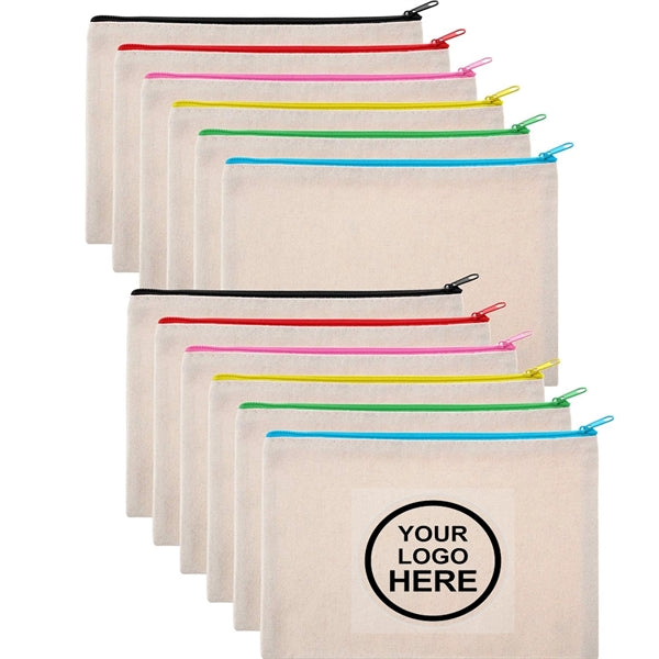 Cotton Canvas Zipper Bag(Medium size)