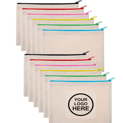 Cotton Canvas Zipper Bag(Medium size)